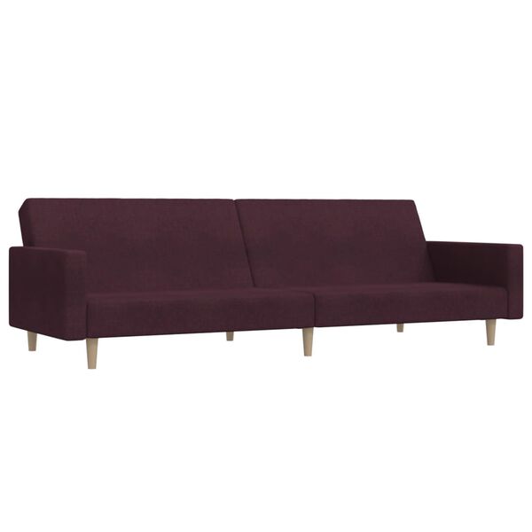 vidaXL Dvivietė sofa-lova su pakoja, violetinės spalvos, audinys