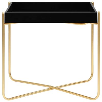 vidaXL Šoninis staliukas, juodas ir auksinis, 38x38x38,5cm, MDF