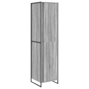 vidaXL Spinta Pilkas Sonoma 50 x 50 x 200 cm Apdirbta mediena