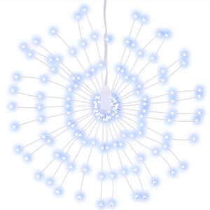 vidaXL Kalėdinis &scaron;viestuvas fejerverkas, 140 &scaron;altų baltų LED, 17cm
