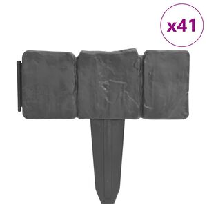 vidaXL Sodo/vejos tvora, 41vnt., 10m, plastikas, akmens imitacija