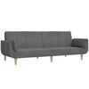 vidaXL Dvivietė sofa-lova su dvejomis pagalvėmis, pilka, audinys