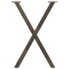 vidaXL Valgomojo stalo kojos, X formos, 2 vnt., natūralus plienas, 57x(72-73) cm, plienas