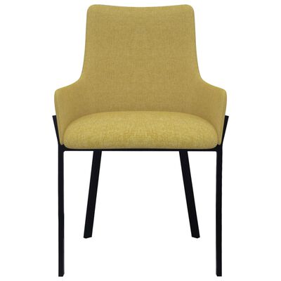 vidaXL Valgomojo kėdės, 4 vnt., geltonos spalvos, audinys (2x282596)
