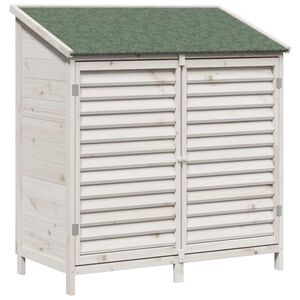 vidaXL Sodo Sandėlys Balta 106 x 56 x 113,5 cm Kietasis pu&scaron;inis medis