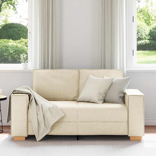 vidaXL Dvivietė sofa, lininė, 120 cm