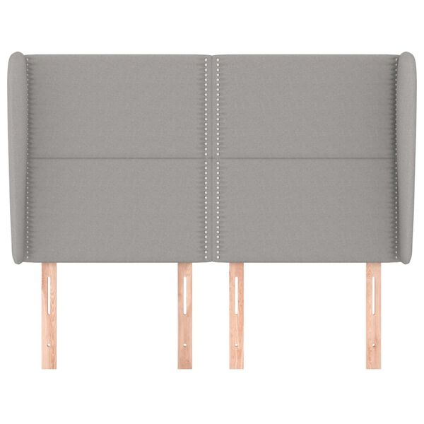 vidaXL Galvūgalis su auselėmis, pilkas, 147x23x118/128cm, audinys