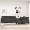vidaXL Sofos komplektas su pagalvėmis, 3 dalių, pilkas, audinys
