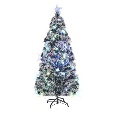 vidaXL Apšviesta Kalėdų eglutė su stovu, 180cm, optinis pluoštas