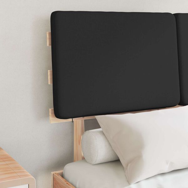 vidaXL Lovo rėmas su apmu&scaron;tu galvūgaliu Juoda 120 x 200 cm