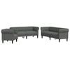 vidaXL Svetainės sofa 3 vnt. Tamsiai pilka audinys