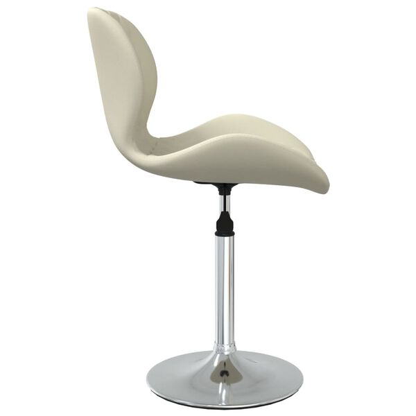 vidaXL Pasukama valgomojo kėdė, kreminės spalvos, aksomas