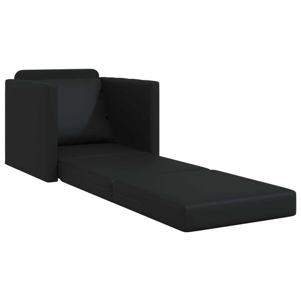 vidaXL Sofa lova 60cm Juoda Dirbtinė Oda