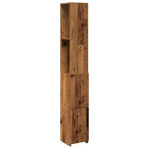 vidaXL Vonios spintelė Old Wood 25x25x170 cm Engineered Wood