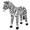 vidaXL Stovintis pliu&scaron;inis žaislas zebras, juodas ir baltas, XXL
