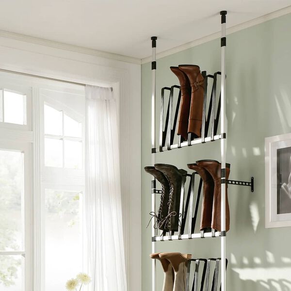 vidaXL Teleskopinis stovas batams su strypais, aliuminis