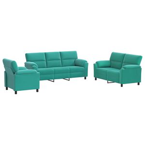 vidaXL Sofos komplektas 3 pcs Turkio Aksomas