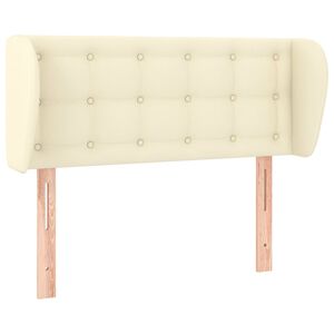 vidaXL Galvūgalis su auselėmis, kreminės,83x23x78/88cm, dirbtinė oda