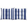 vidaXL Kėdės pagalvėlės, 4vnt., mėlynos/baltos, audinys, dryžuotos