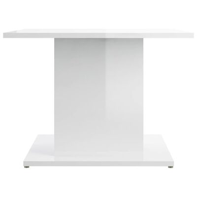 vidaXL Kavos staliukas, baltas, 55,5x55,5x40cm, MDP, ypač blizgus