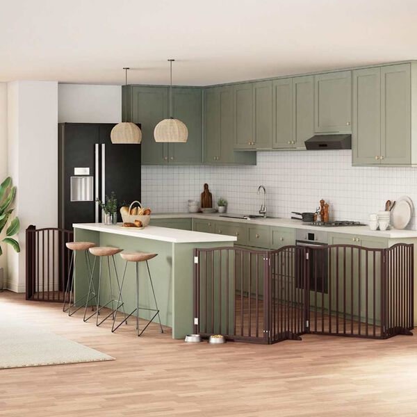 vidaXL Varteliai &scaron;unims su durimis, 8 segmentai, rudi, 640cm, tuopa