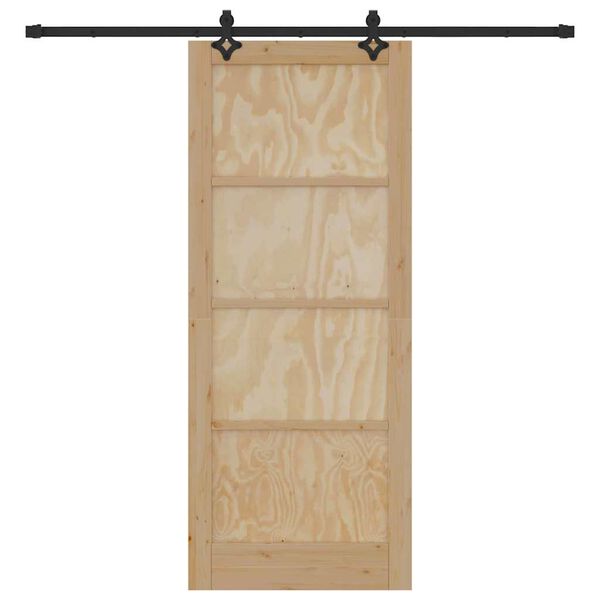 vidaXL Slankios durys ORKDAL Ruda 86 x 211 cm Kietos pušies mediena