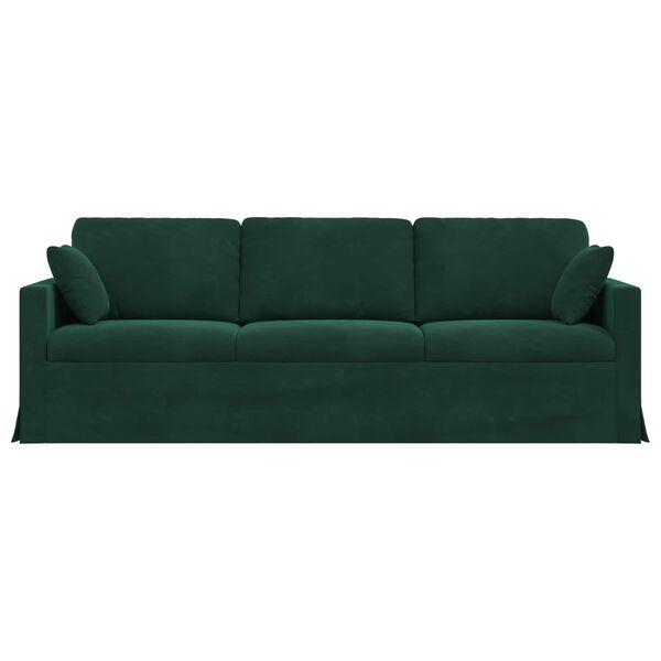 vidaXL Sofa Tamsiai žalia 228 x 78 x 80 cm Aksomas