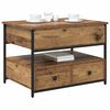 vidaXL Kavos staliukas su stalčių Senovinis medis 70 x 50 x 54.5 cm