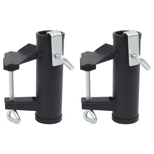 vidaXL Balkono skėčio spaustukai, 2vnt., 25&ndash;38mm, plienas