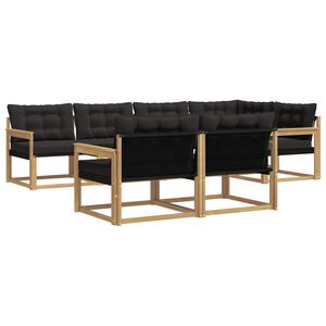 vidaXL Lauko sofos komplektas 7 vnt. 7 vietos Balta ir juoda