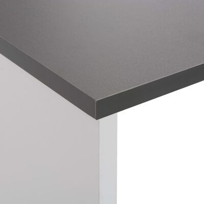 vidaXL Baro stalas su 2 stalviršiais, balta ir pilka sp., 130x40x120cm