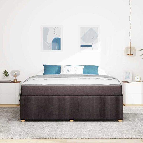 vidaXL Lovos rėmas su čiužiniu Tamsiai ruda 180 x 200 cm audinys