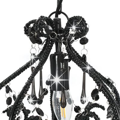 vidaXL Lubinis šviestuvas su karol., juodos sp., apvalus, E14 lemp.