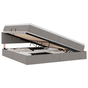 vidaXL Lova su daiktų laikymo vieta ir čiužiniu Taupe 200 x 200 cm