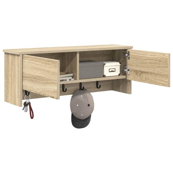 vidaXL Prikabinamas paltas su lentyna Sonoma ąžuolas 80 x 20 x 30 cm