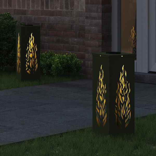 vidaXL Saulės LED &scaron;aligatvio &scaron;viesa 2 pcs Alyvuogių žalia