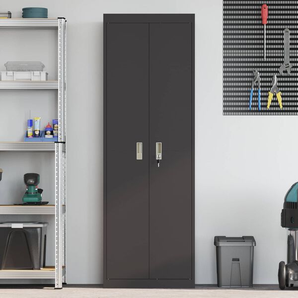 vidaXL Oppbevaringsskap su saugykla 2 pcs Juoda 60 x 40 x 180 cm