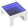 vidaXL Kavos staliukas su Infinity LED lemputėmis, baltas, 50x53x30cm