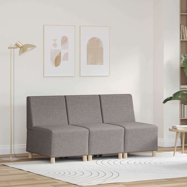 vidaXL Modulinis sofa vienetas be rankų 3 pcs Taupe 55 x 74 x 82 cm