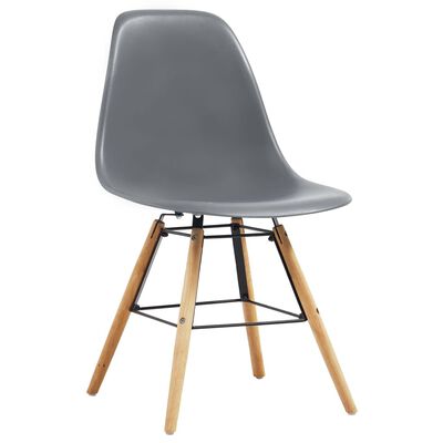 vidaXL Valgomojo kėdės, 4vnt., pilkos spalvos, plastikas