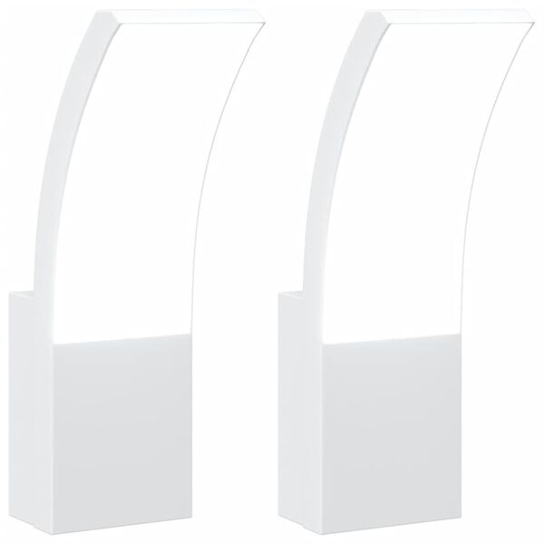 vidaXL Sieniniai lauko LED &scaron;viestuvai, 2vnt., balti, lietas aliuminis