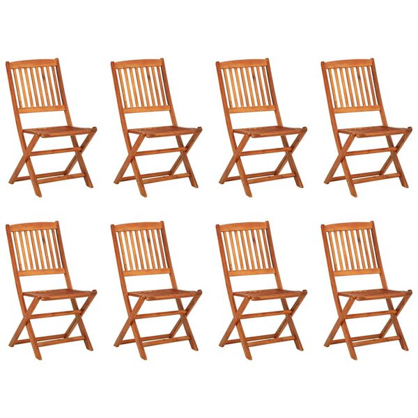 vidaXL Sodo valgomojo komplektas, 9 dalių, 180x90x75 cm, akacija