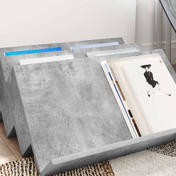 vidaXL Žurnalų stovas Betono pilka 65 x 53 x 28,5 cm Apdirbta mediena