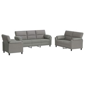 vidaXL Sofos komplektas 3 pcs &Scaron;viesiai pilka Aksomas