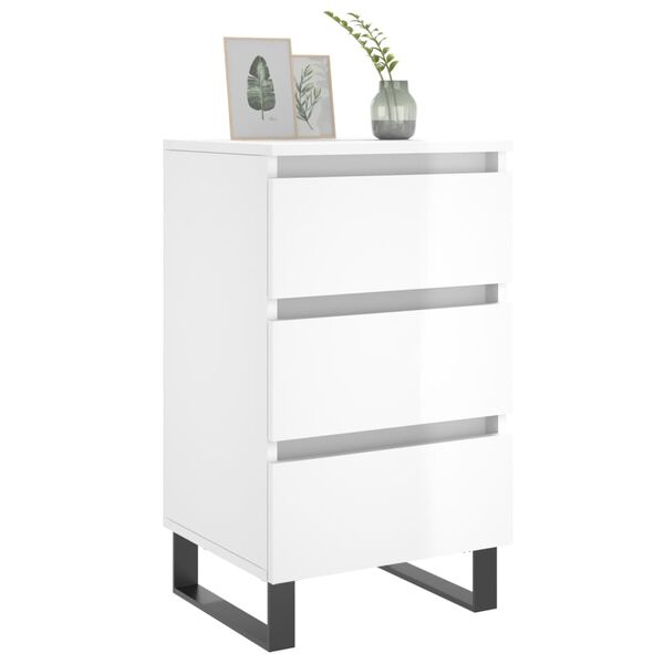 vidaXL Naktinės spintelės, 2vnt., baltos, 40x35x69cm, mediena