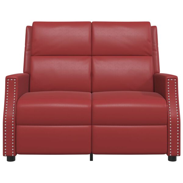 vidaXL Dvivietis atlošiamas masažinis krėslas, vyno, dirbtinė oda