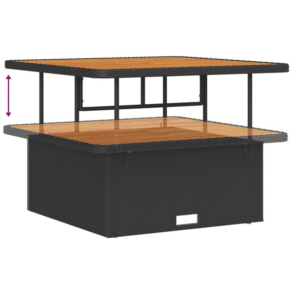 vidaXL Sodo Sofų Rinkinys su pagalve 12 pcs Juoda