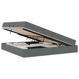vidaXL Lova su daiktų laikymo vieta ir čiužiniu Tamsiai pilka