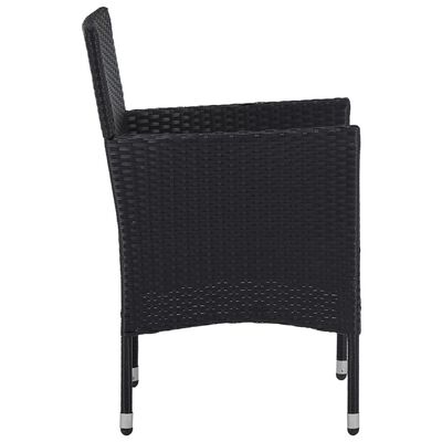 vidaXL Sodo valgomojo kėdės, 2 vnt., juodos spalvos, poliratanas