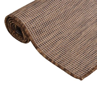 vidaXL Lauko kilimėlis, rudos spalvos, 80x150cm, plokščio pynimo